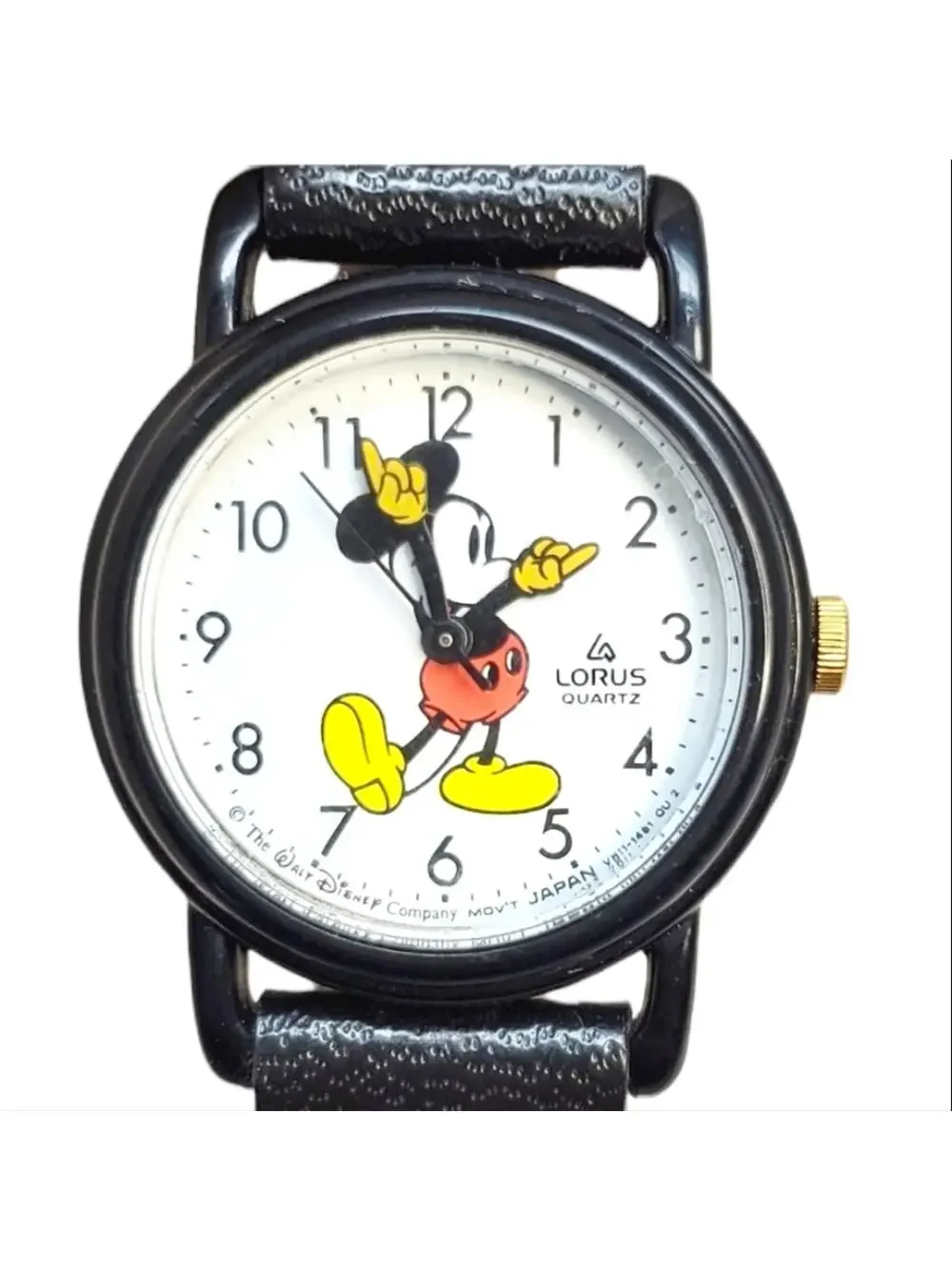 Vintage Disney X Lorus Mickey Mouse Black Plastic Watch